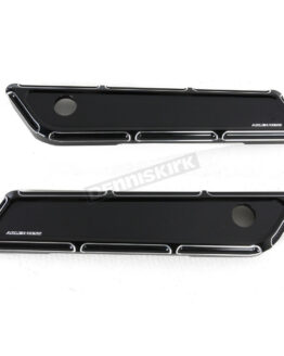 Saddlebag Latch Covers Beveled Black Arlen Ness