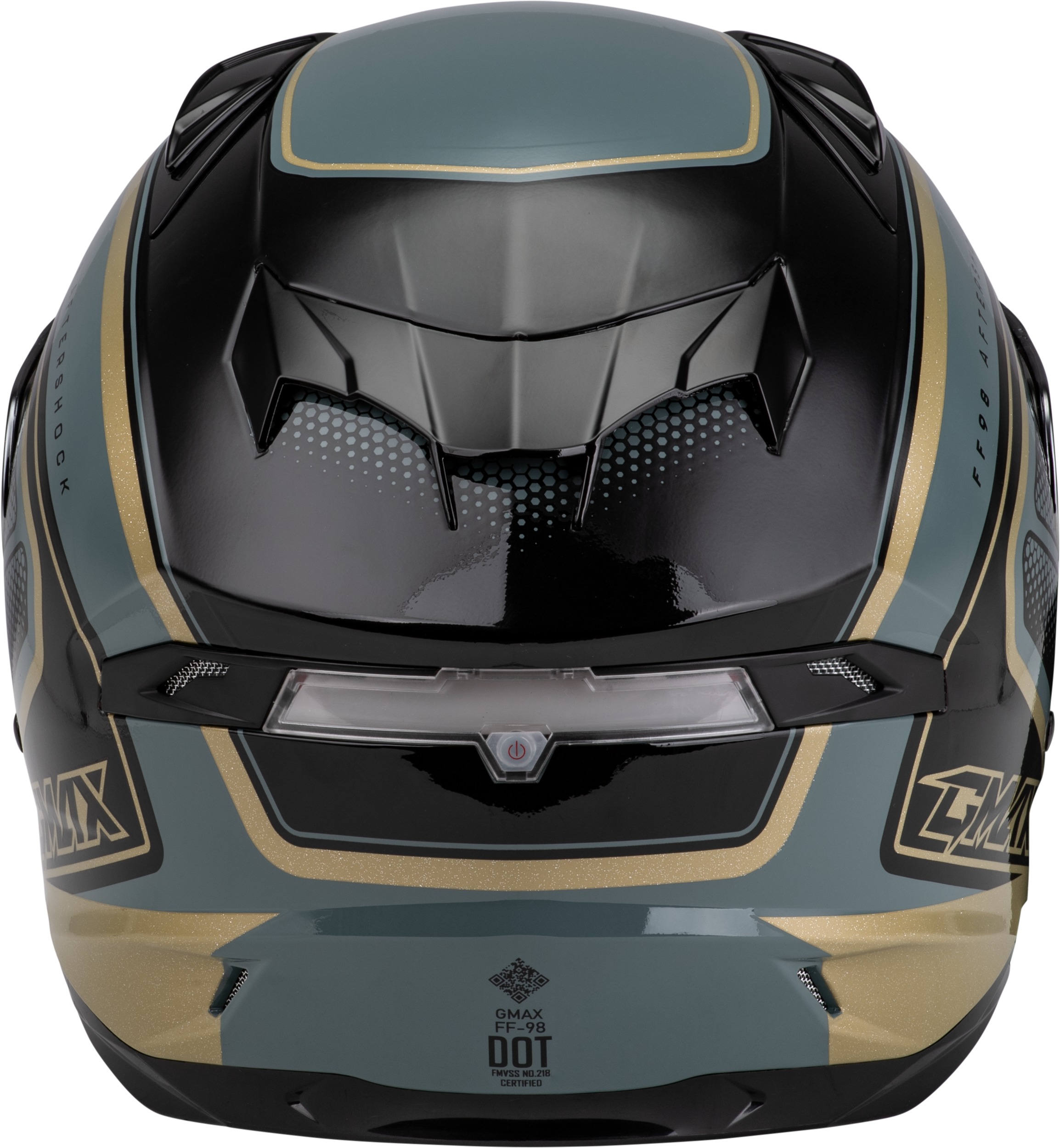 GMAX FF-98 Aftershock Helmet Gray/Gold Metallic Small DOT/ECE - Image 4
