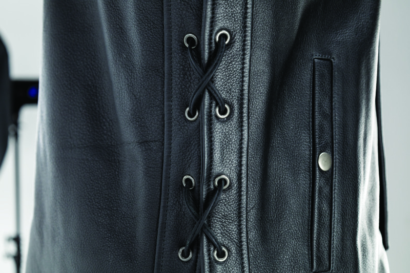 Kuryakyn Old Skool Leather Vest Black Large Men's - Image 10