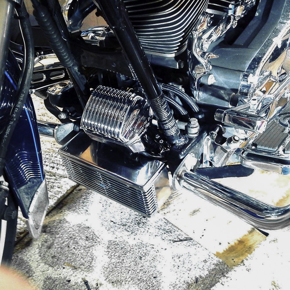 UltraCool RF-2SS Chrome Oil Cooler Kit for Harley Touring 09-16 - Image 6