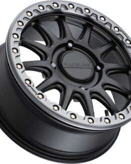 Raceline Alpha Beadlock Wheel 17x7 4x156 Black with Gunmetal Ring