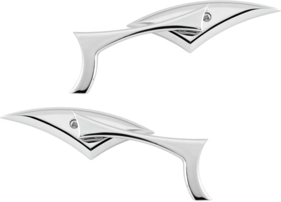 Sickle Style Motorcycle Chrome Mirror Pair