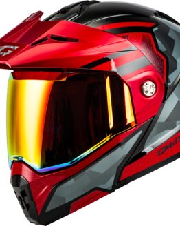 GMAX MD-74 Striker Modular Helmet XS Black/Grey/Red Metallic Red Shield