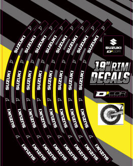 D'Cor 19" Rear Rim Decals Suzuki Logo Fits 00-17 Suzuki RMZ RM