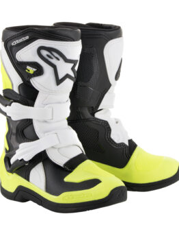 Tech 3S Youth MX Boots Black/White/Yellow Size Y11