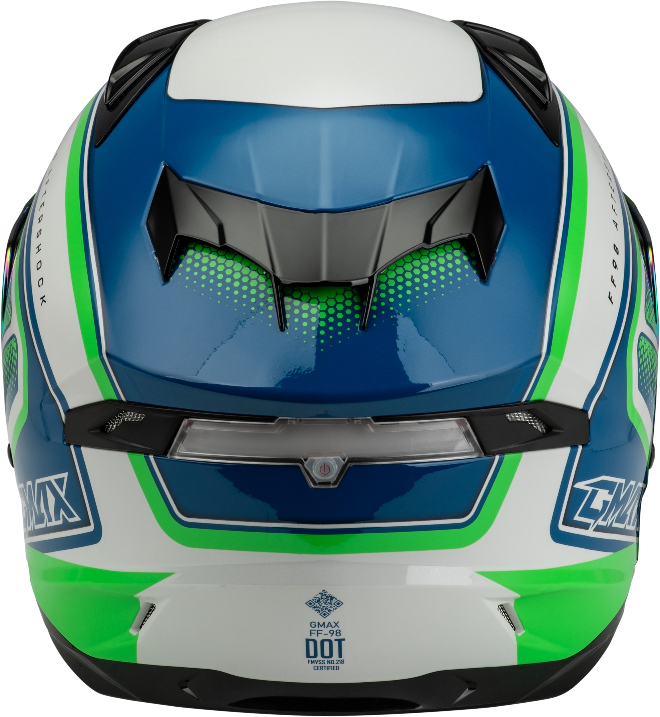 GMAX FF-98 Aftershock Helmet White/Neon Green Medium - Image 4