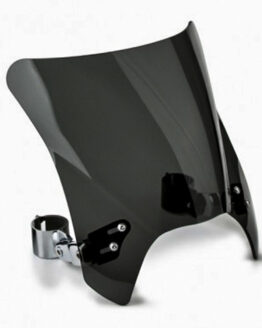 Dark Smoke Mohawk Windshield w/ Chrome Mounts Fits 44-51mm O.D. Forks