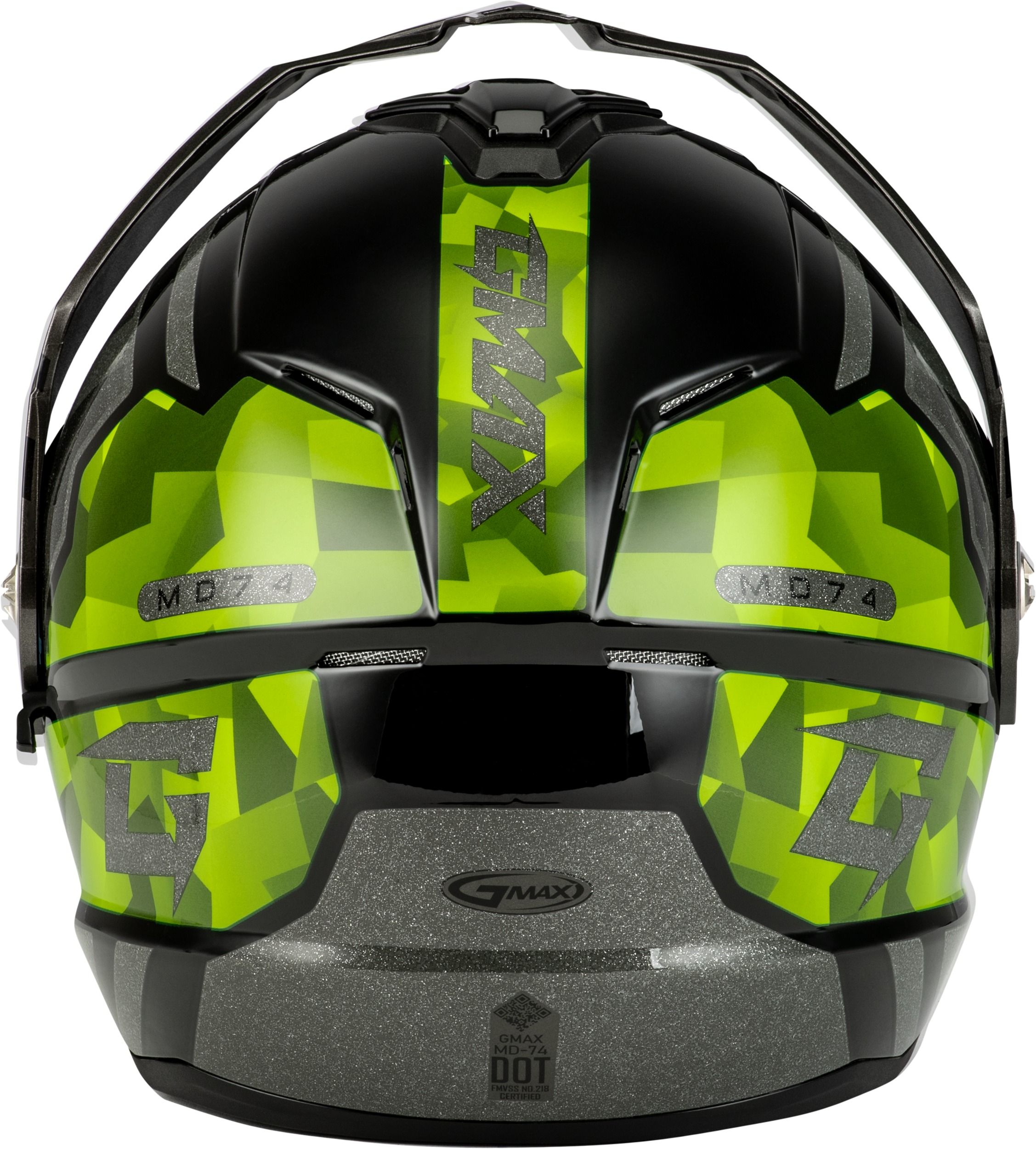 GMAX MD-74 Striker Modular Helmet Black/Silver/Green Medium - Image 5