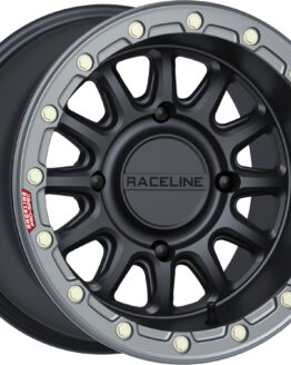 Raceline Alpha 15x10 4x156 +10 Beadlock Wheel Black Gunmetal Ring