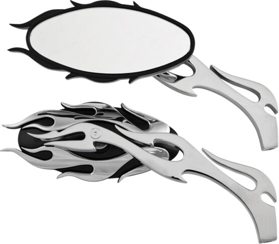 Flame Mirror Set W/flame Stem Black/chrome