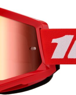 100% Strata 2 Red Goggles Red Mirror Lens