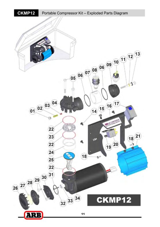 12V High Output Portable Air Compressor w/ 19ft. Hose & Carry Case - Image 6