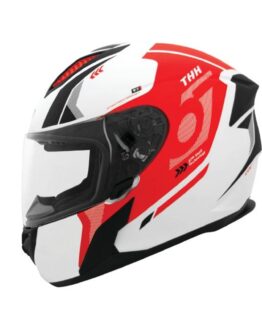 THH T810S Hayate Helmet Pearl White/Red 2XL