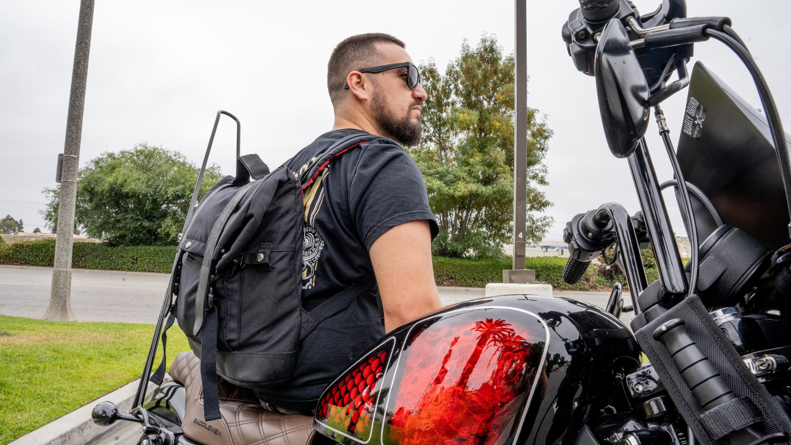 Burly Brand Voyager Roll Top Backpack - Black - Image 6