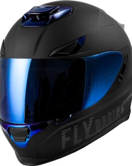 Fly Racing Sentinel Recon Helmet Matte Black/Blue Chrome Medium