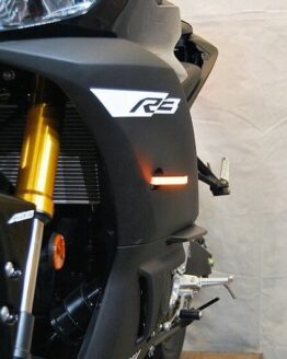 New Rage Cycles Front LED Turn Signals Black Fits 19-24 Yamaha YZF-R3