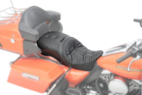 Touring Pillow Leather 2-Up Seat Black Low 1" - Image 4