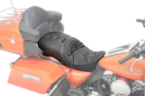 Touring Pillow Leather 2-Up Seat Black Low 1" - Image 3