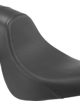 Danny Gray Shorthop 2-Up Seat Black Leather Fits 06-17 Harley Softail