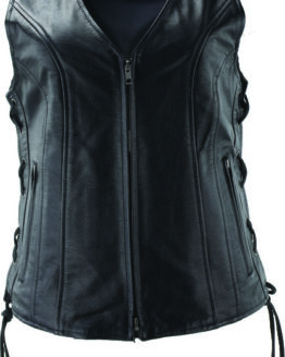 Kuryakyn Sapphire Leather Vest Black Womens Small