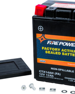 Fire Power CTX14AH-BS Factory Activated Battery Replaces YTX14AH