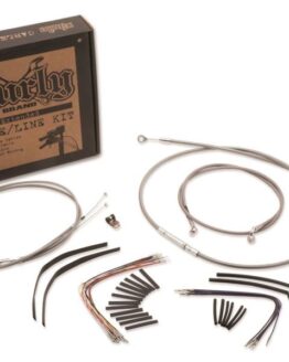 Burly Brand 16in Gorilla Ape Stainless Control Cable Kit For Harley Softail Slim