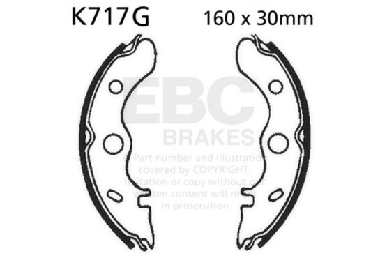 Grooved Organic Front Brake Shoes