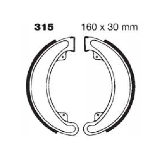 Grooved Organic Rear Brake Shoes w/ Springs - Image 4