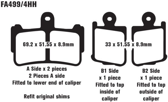 Sintered Double-H Brake Pads Front Set - Image 2