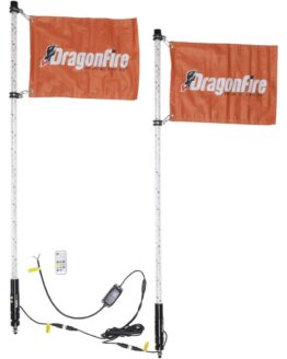 UTV Lighted Whips - 4Ft Spiral Led Clear Pair