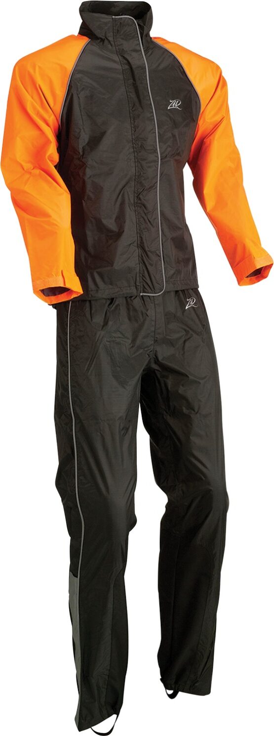 2-Piece Womens Rain Suit X-Large Black/Orange