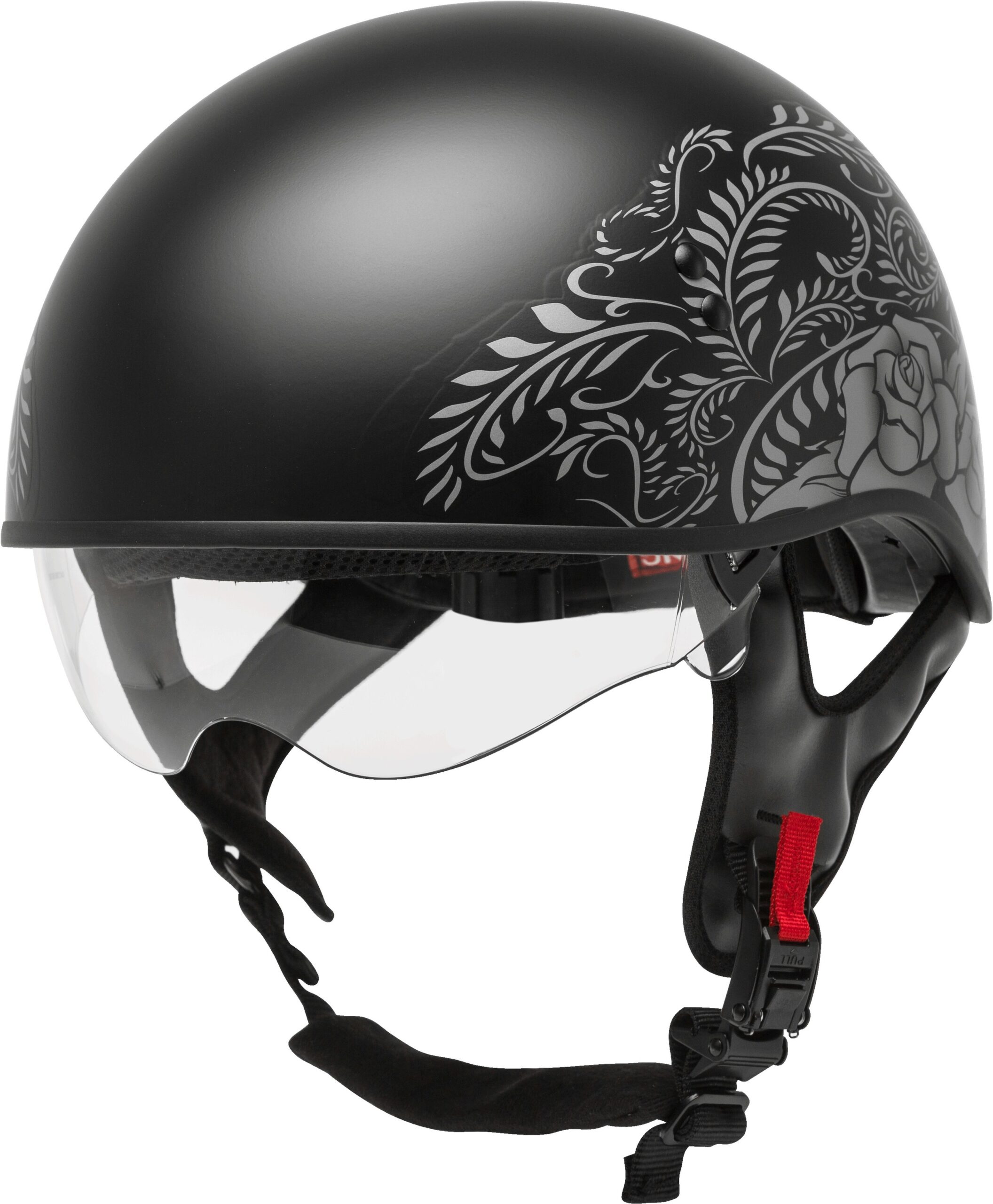 GMAX HH-65 Half Helmet Rose Matte Black/Silver XL - Image 6