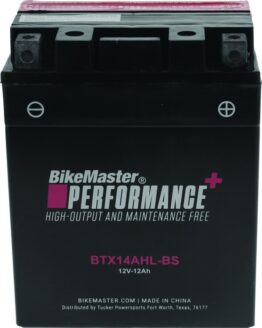 BikeMaster BTX14AHL-BS Maintenance Free Battery 12V 160 CCA Replaces YTX14AHL-BS