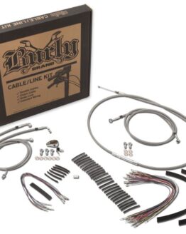 Burly Braided SS Control Cable Kit 12" Bagger Apes Fits 2007 FLHX w/ Cruise