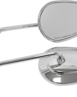 Teardrop Chrome Mirrors Long Stem - Pair of Left & Right