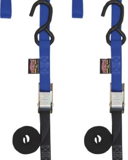 1"x6' Soft-Tye Tie Down w/Secure Hook - Pair, Blue