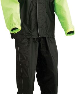 Z1R 2-Piece Rain Suit Black/Hi-Vis XL Waterproof Motorcycle Gear