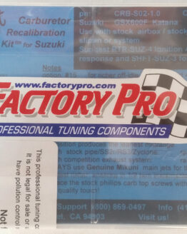 Factory Pro Carb Jet Kit 1.0 Fits 98-06 Suzuki GSX600F Katana