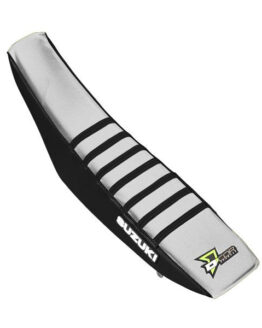 D'Cor Black/White Seat Cover w/ Black Ribs Fits 05-18 Suzuki RMZ