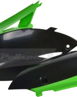 Polisport Plastic Side Number Plate Green/Black Fits 09-12 KX250F 09-11 KX450F