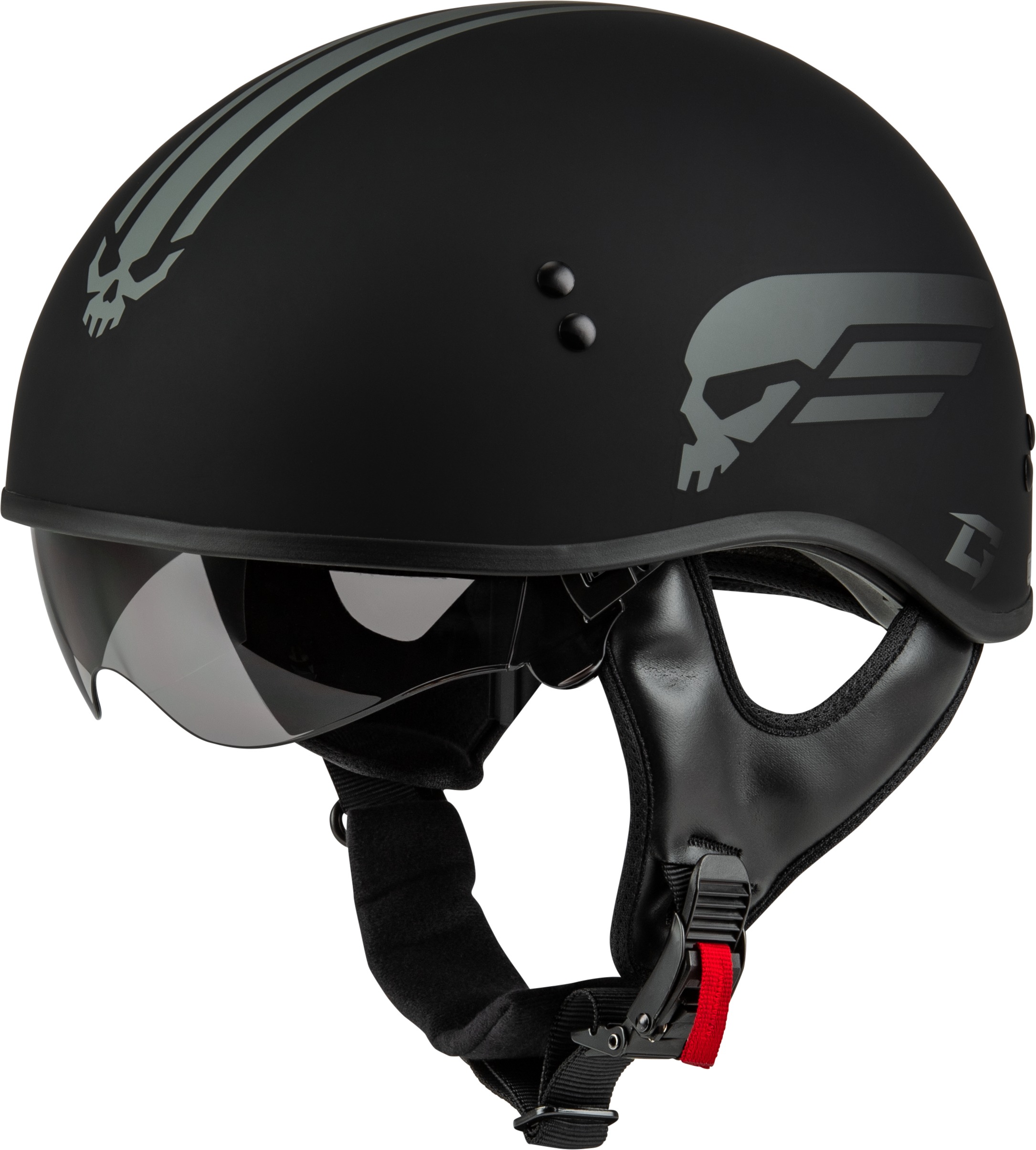 GMAX HH-65 Retribution Helmet Matte Black/Silver Medium - Image 3