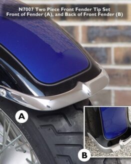 Cast Front Fender Tips; 2-Piece Set