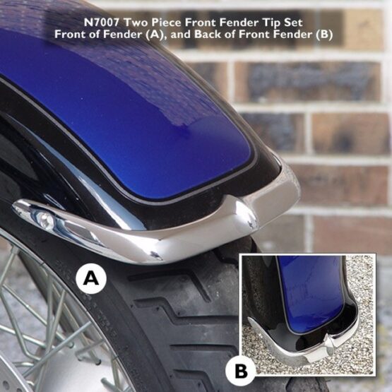 Cast Front Fender Tips; 2-Piece Set