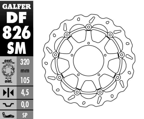 SM Oversized Floating Wave Brake Rotor