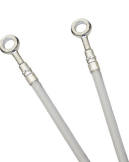 White Stainless Steel Superbike Brake Lines 3 Line Kit