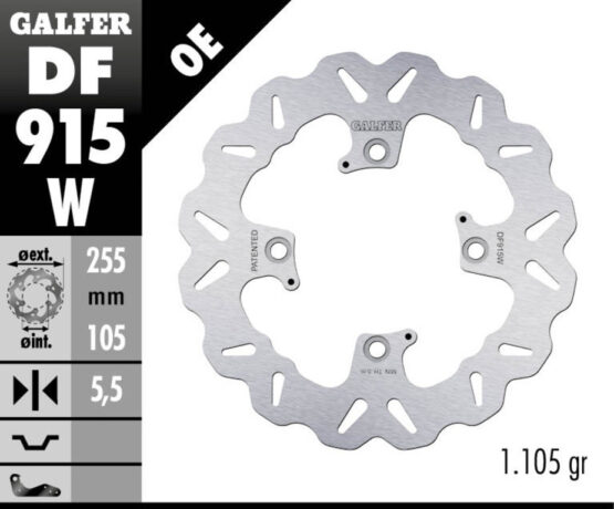 Solid Wave Rear Brake Rotor