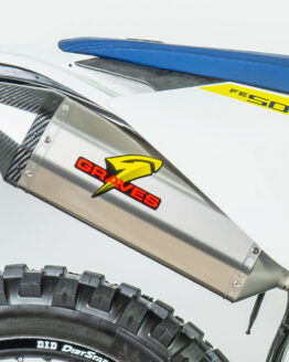 Graves Titanium Slip-On Exhaust Silver Fits Husqvarna/KTM