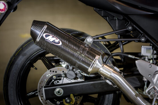 High Mount Full Exhaust w/ Carbon Fiber Muffler & Stainless Tubing