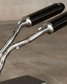 M4 Carbon Fiber Dual Slip-On Exhaust Black Fits 07-08 Yamaha R1