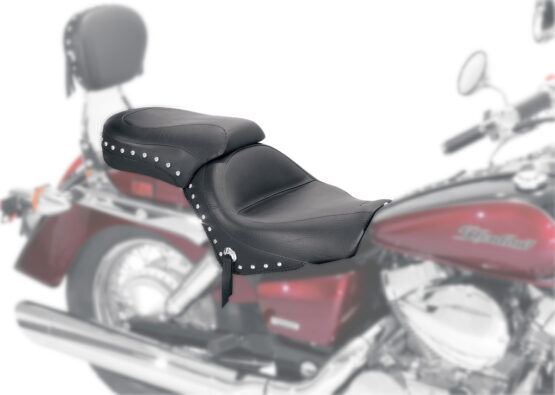 Touring Concho Studded Vinyl 2-Up Seat - Black